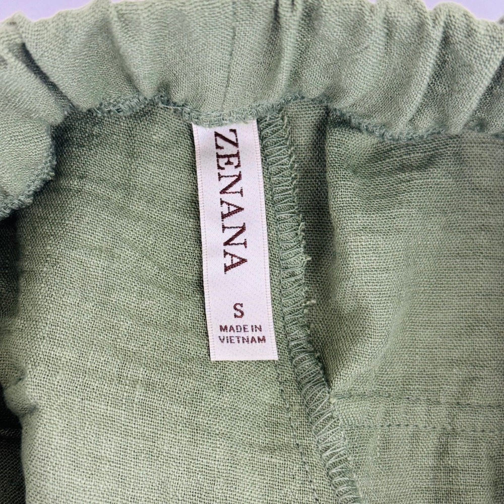 Zenana Olive Green High Waist Jogger Pants Coastal Grandma Lagenlook Earthy - Picture 3 of 5